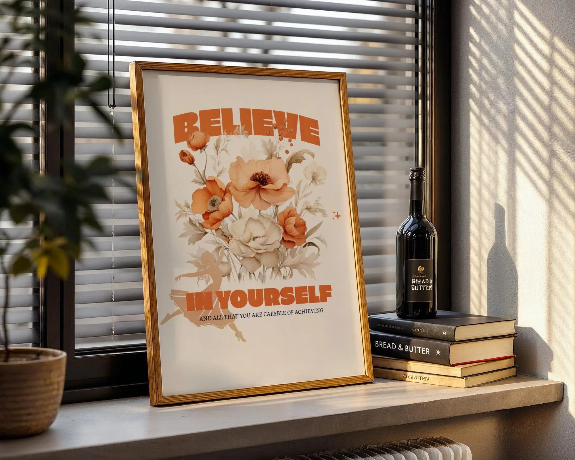 Affiche Believe in Yourself, poster motivation, art confiance en soi - Essences Agape 62943098