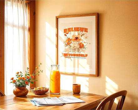 Affiche Believe in Yourself, poster motivation, art confiance en soi - Essences Agape 65701891