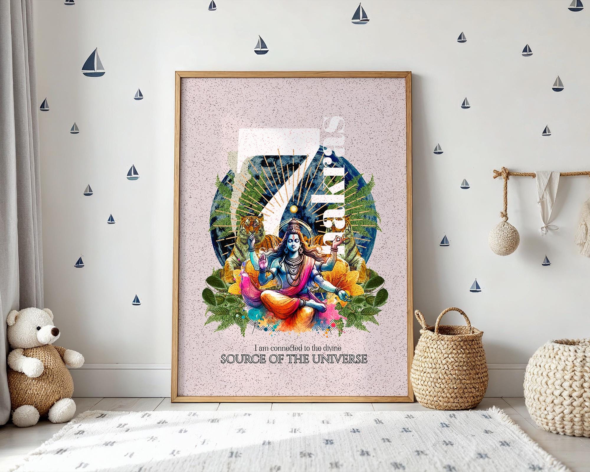 Affiche Chakras, poster spirituel imprimable, art yoga affirmation - Essences Agape 51746817