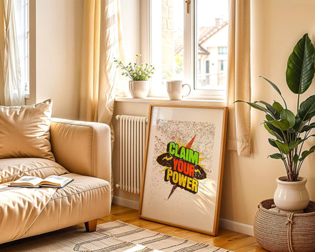 Affiche Claim Your Power, poster motivation, art santé mental, cadeau - Essences Agape 34006697