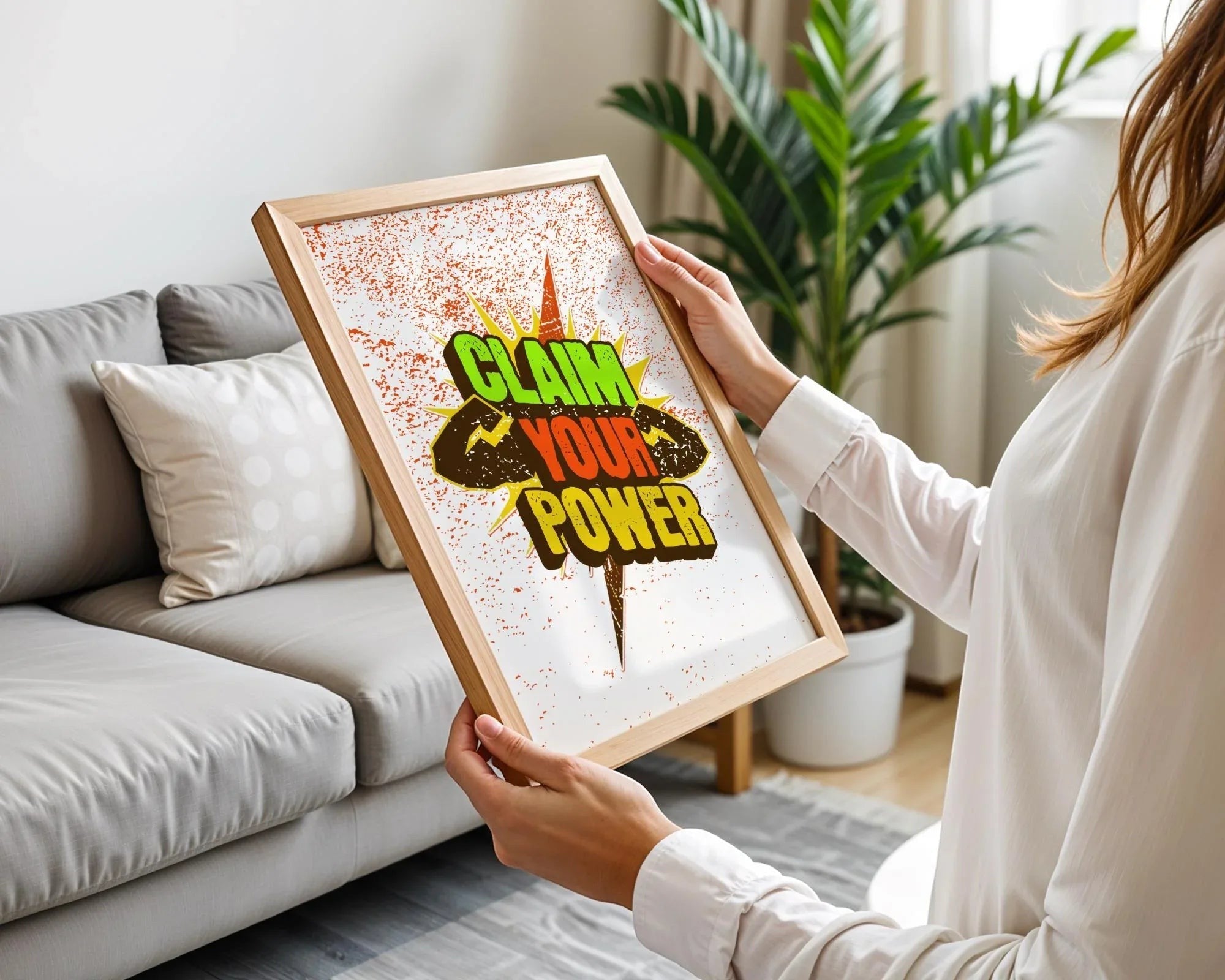 Affiche Claim Your Power, poster motivation, art santé mental, cadeau - Essences Agape 99254015