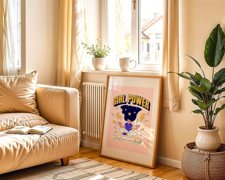 Affiche Girl Power, poster féministe, motivation personnelle art Essences Agape