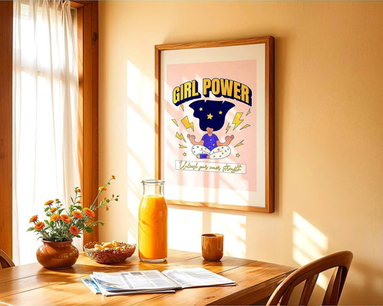Affiche Girl Power, poster féministe, motivation personnelle art Essences Agape