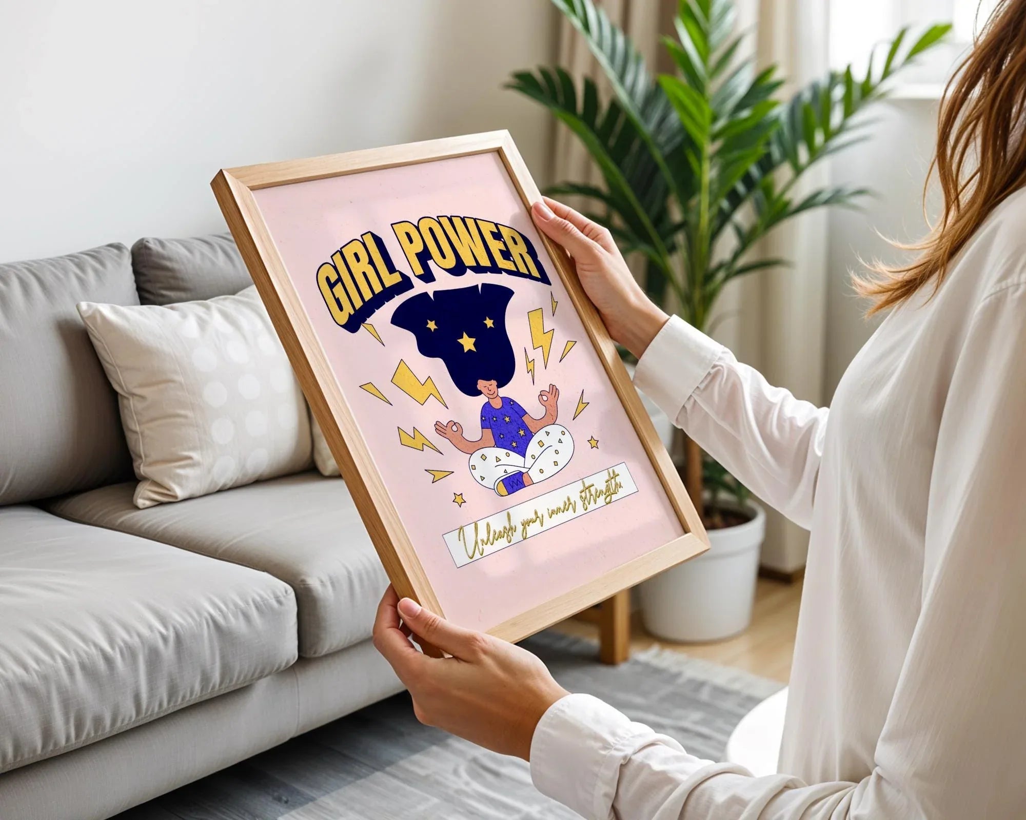 Affiche Girl Power, poster féministe, motivation personnelle art Essences Agape