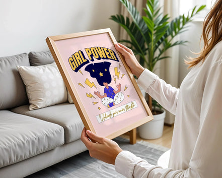 Affiche Girl Power, poster féministe, motivation personnelle art Essences Agape