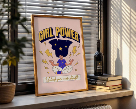 Affiche Girl Power, poster féministe, motivation personnelle art Essences Agape