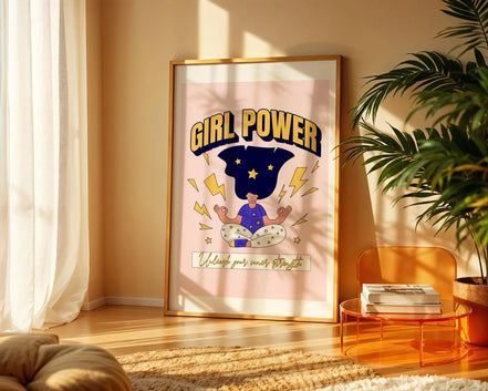 Affiche Girl Power, poster féministe, motivation personnelle art Essences Agape