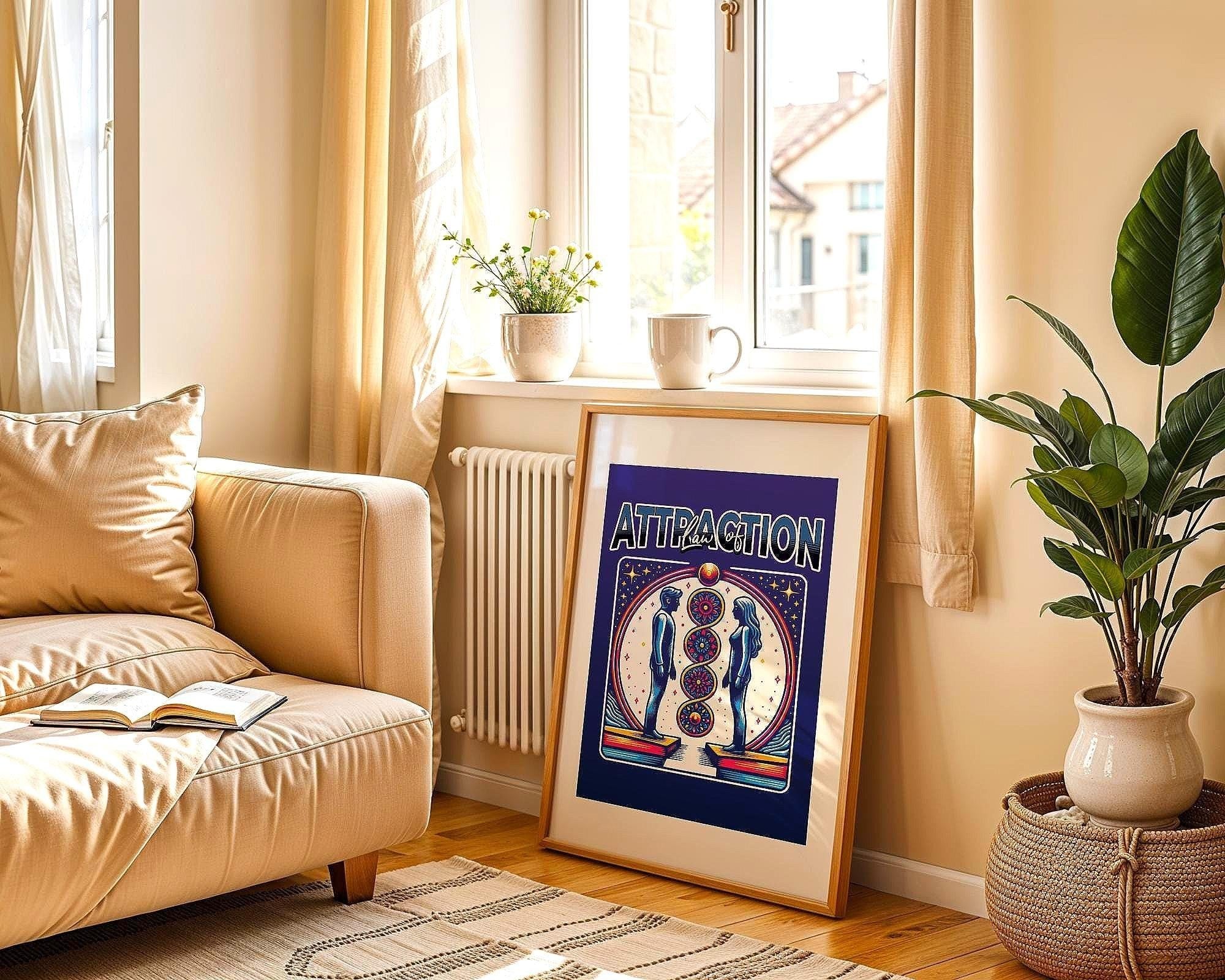 Affiche Loi de l’attraction, poster spirituel, astrologie spirituel Essences Agape