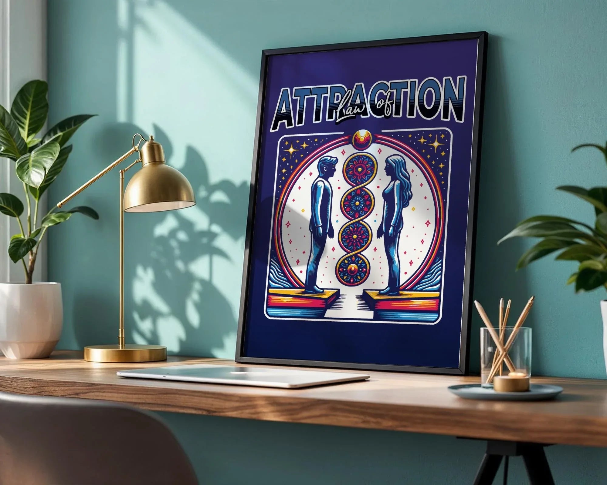 Affiche Loi de l’attraction, poster spirituel, astrologie spirituel Essences Agape
