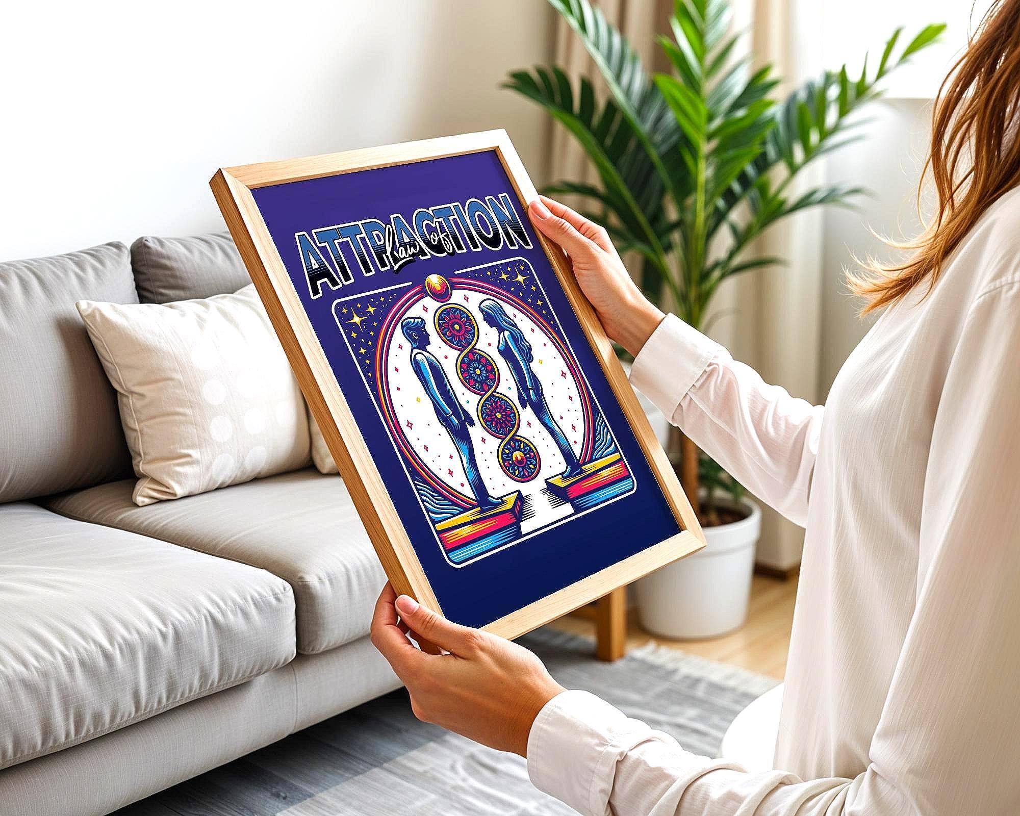 Affiche Loi de l’attraction, poster spirituel, astrologie spirituel Essences Agape