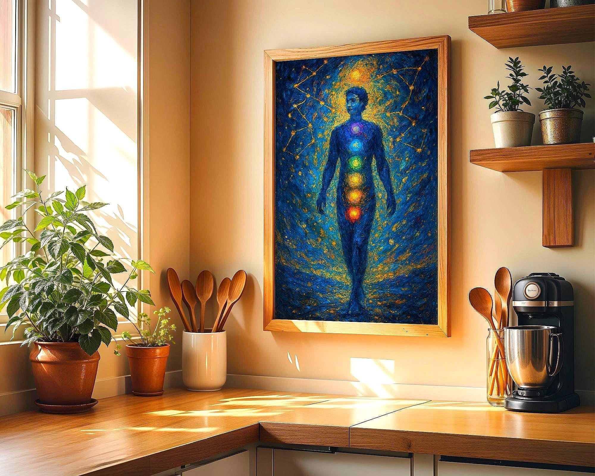 Affiche chakra art spirituel, poster astrologie zen, bien-être chakra - Essences Agape 56100724