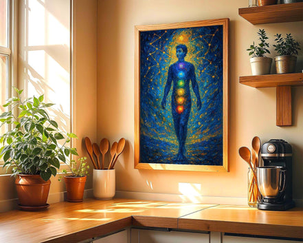 Affiche chakra art spirituel, poster astrologie zen, bien-être chakra - Essences Agape 56100724