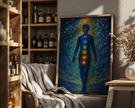 Affiche chakra art spirituel, poster astrologie zen, bien-être chakra - Essences Agape 63315032