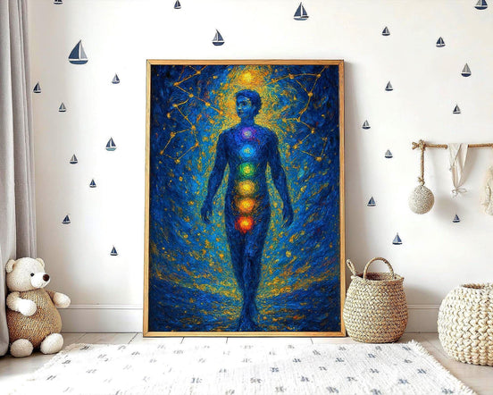 Affiche chakra art spirituel, poster astrologie zen, bien-être chakra - Essences Agape 59942554