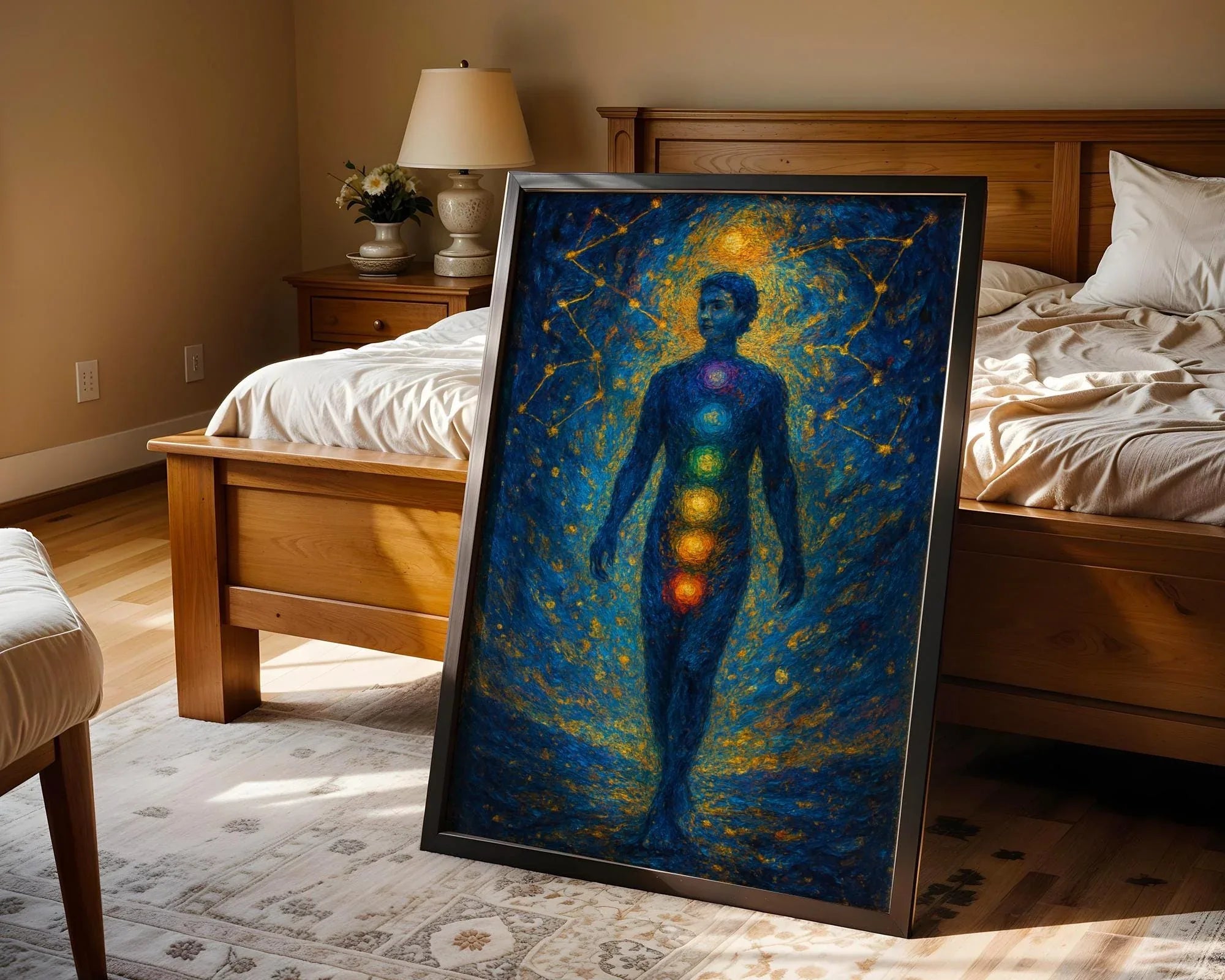 Affiche chakra art spirituel, poster astrologie zen, bien-être chakra - Essences Agape 89794503