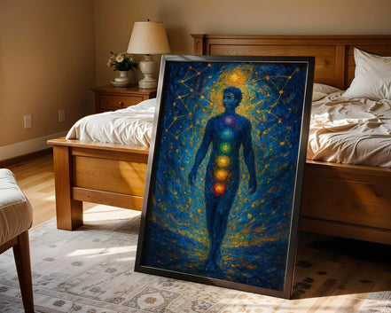 Affiche chakra art spirituel, poster astrologie zen, bien-être chakra - Essences Agape 89794503