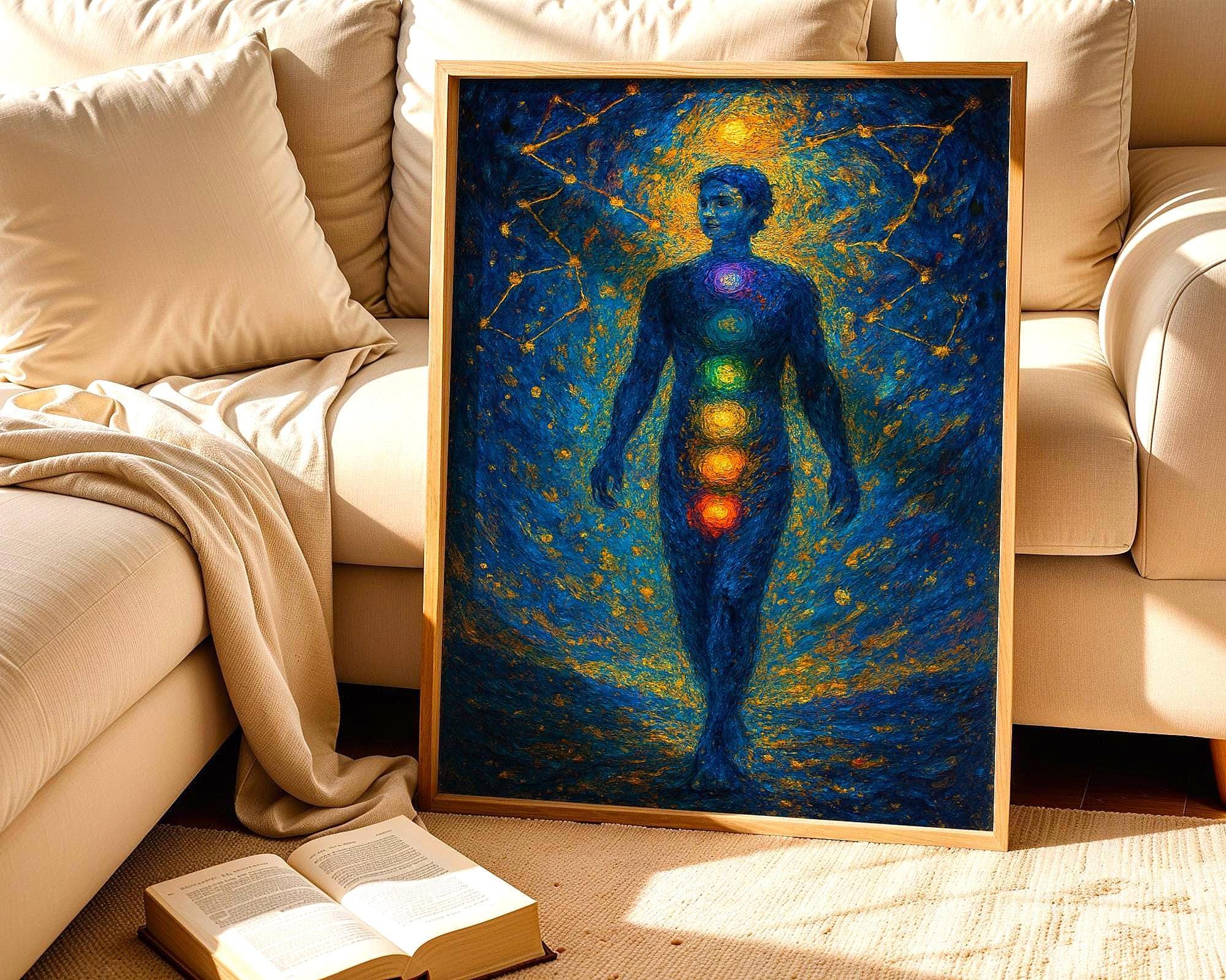 Affiche chakra art spirituel, poster astrologie zen, bien-être chakra - Essences Agape 87272608