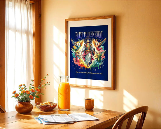 Affiche chrétien prière, poster spirituel, art renaissance, Jésus Essences Agape