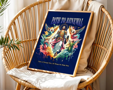 Affiche chrétien prière, poster spirituel, art renaissance, Jésus Essences Agape