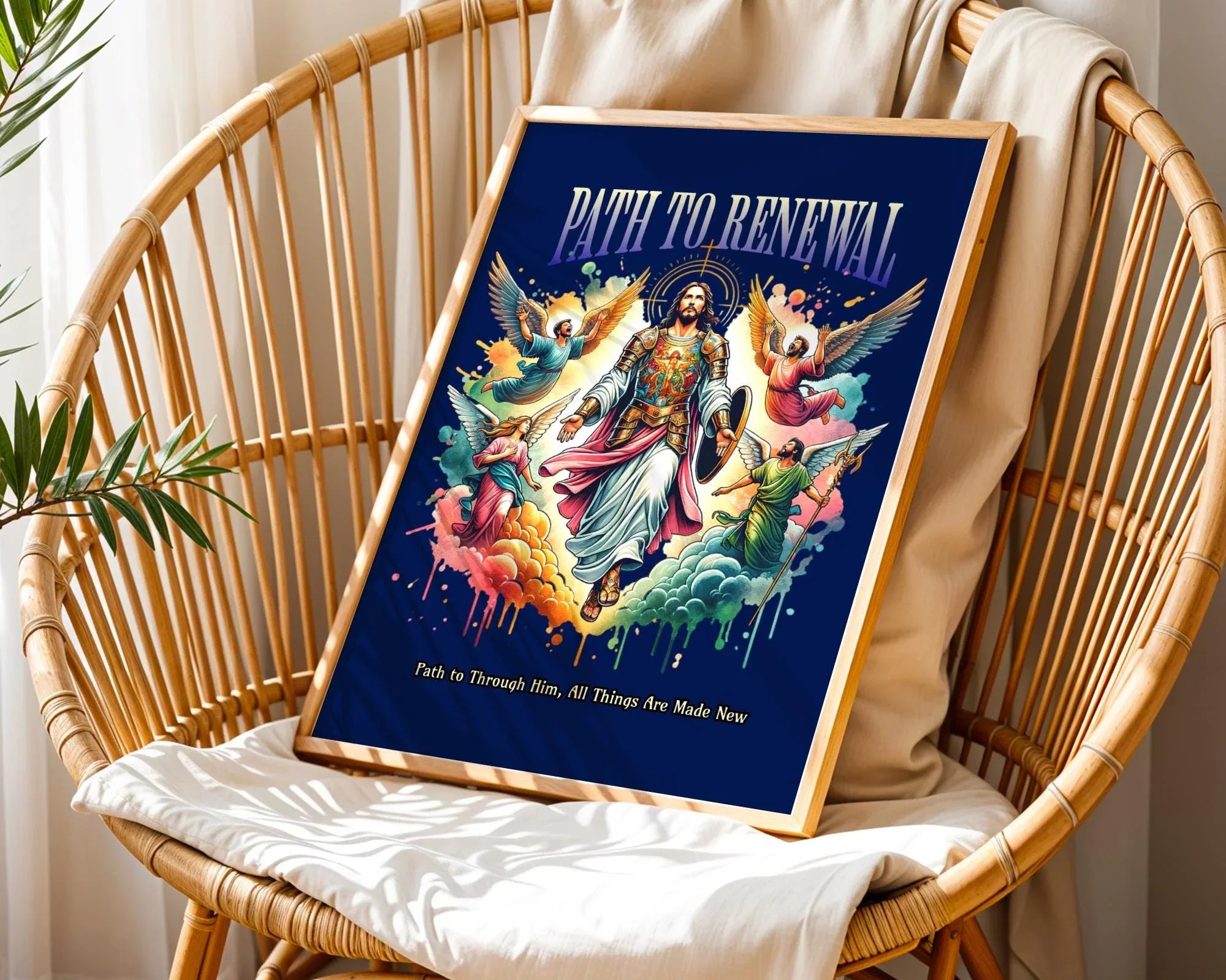 Affiche chrétien prière, poster spirituel, art renaissance, Jésus Essences Agape