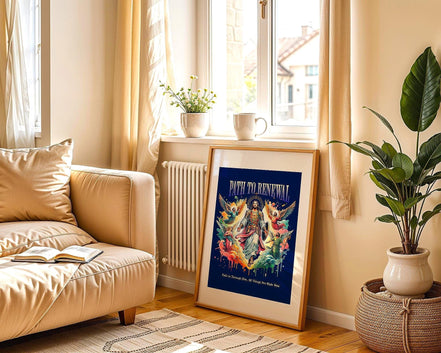 Affiche chrétien prière, poster spirituel, art renaissance, Jésus Essences Agape