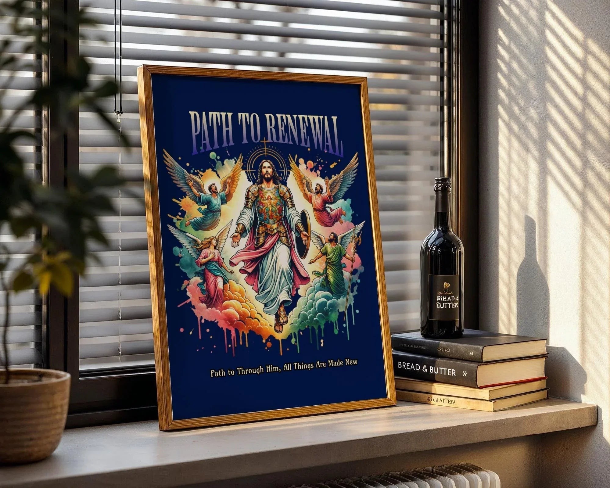 Affiche chrétien prière, poster spirituel, art renaissance, Jésus Essences Agape