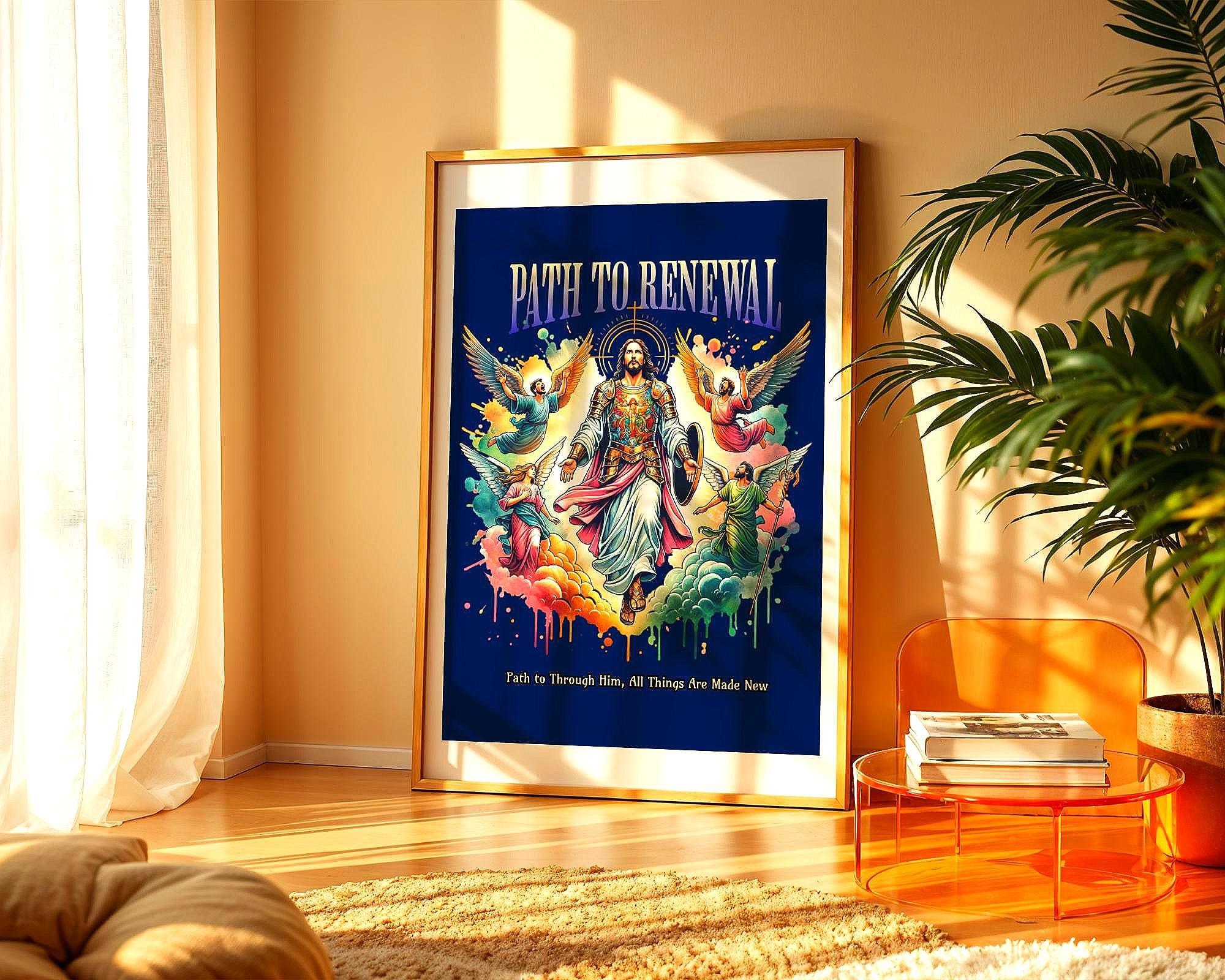 Affiche chrétien prière, poster spirituel, art renaissance, Jésus Essences Agape