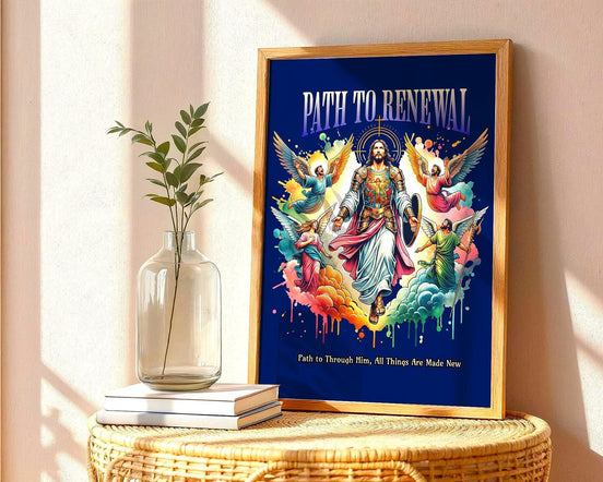 Affiche chrétien prière, poster spirituel, art renaissance, Jésus Essences Agape