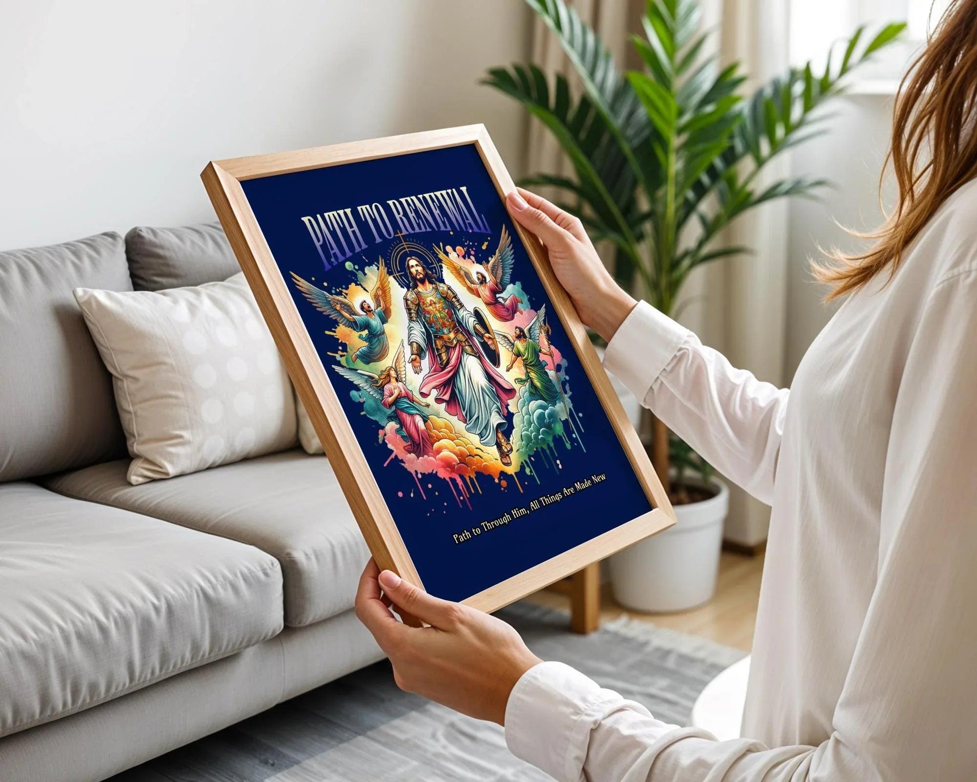 Affiche chrétien prière, poster spirituel, art renaissance, Jésus Essences Agape