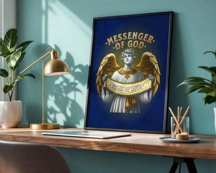 Affiche chrétien religieux, poster ange, art spirituel, message divin Essences Agape