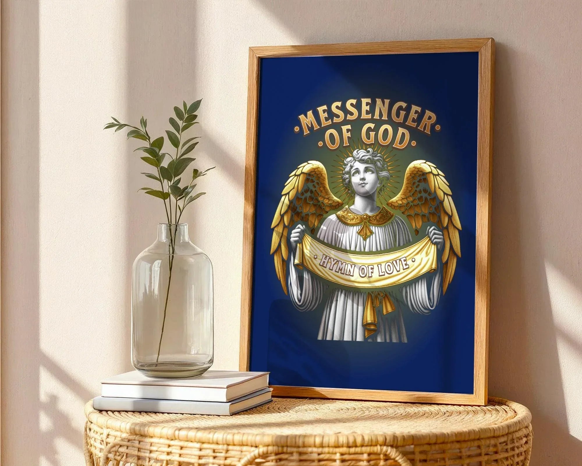 Affiche chrétien religieux, poster ange, art spirituel, message divin Essences Agape