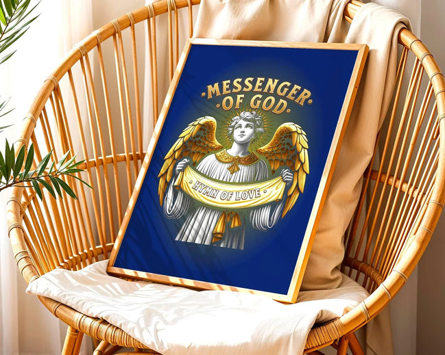 Affiche chrétien religieux, poster ange, art spirituel, message divin Essences Agape