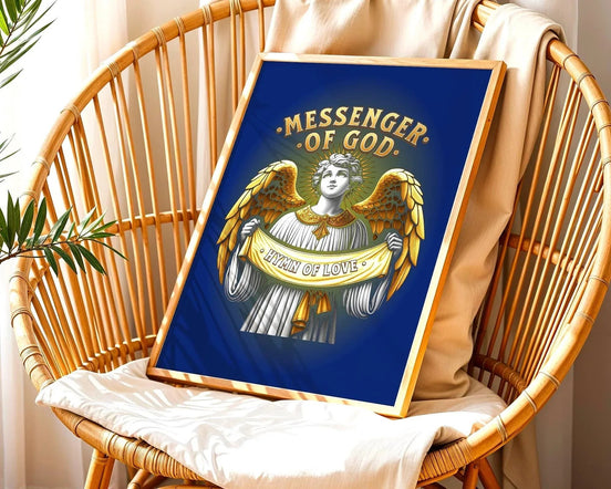 Affiche chrétien religieux, poster ange, art spirituel, message divin Essences Agape