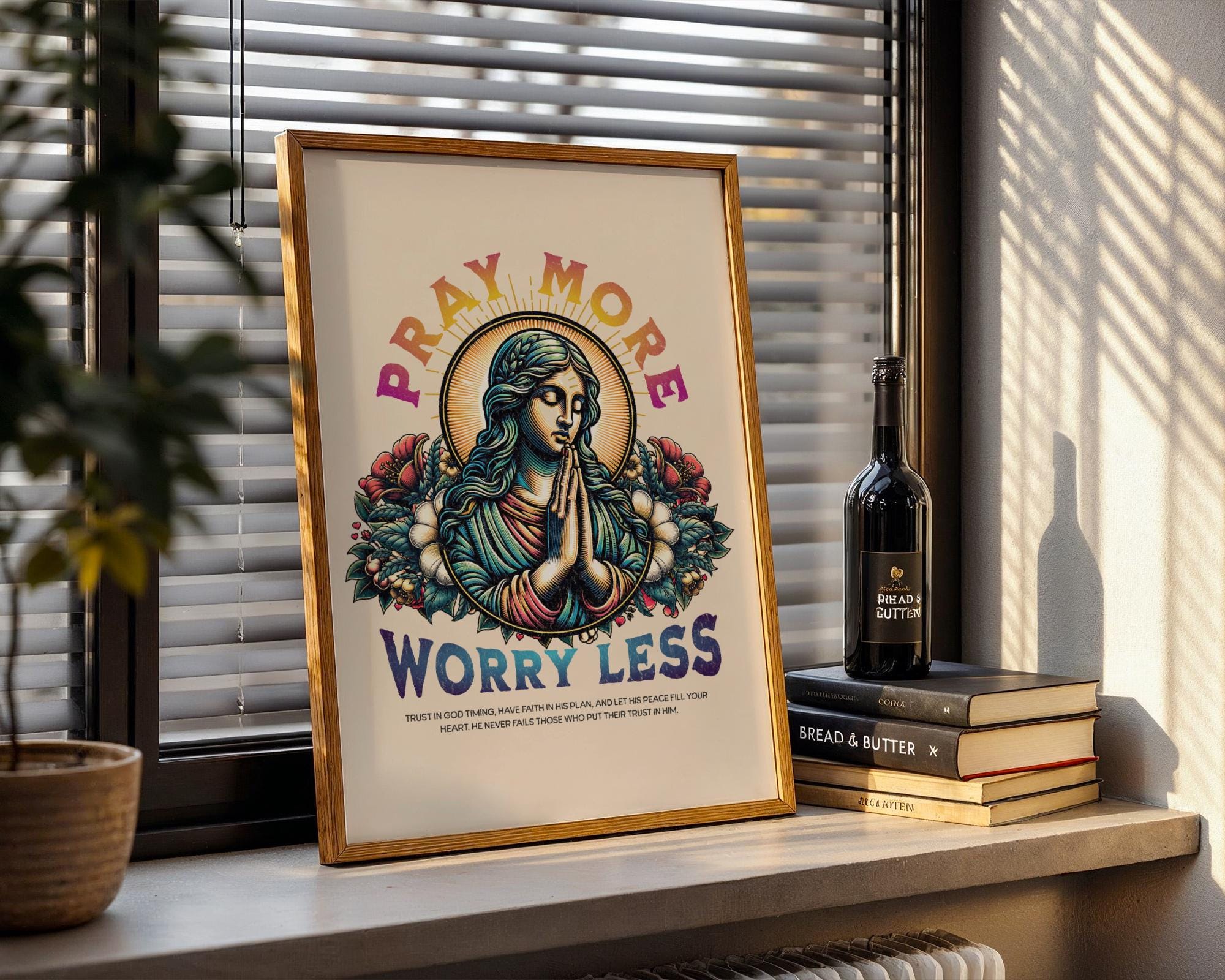 Affiche chrétien religieux, poster spirituel, cadeau prière, art foi - Essences Agape 86970096