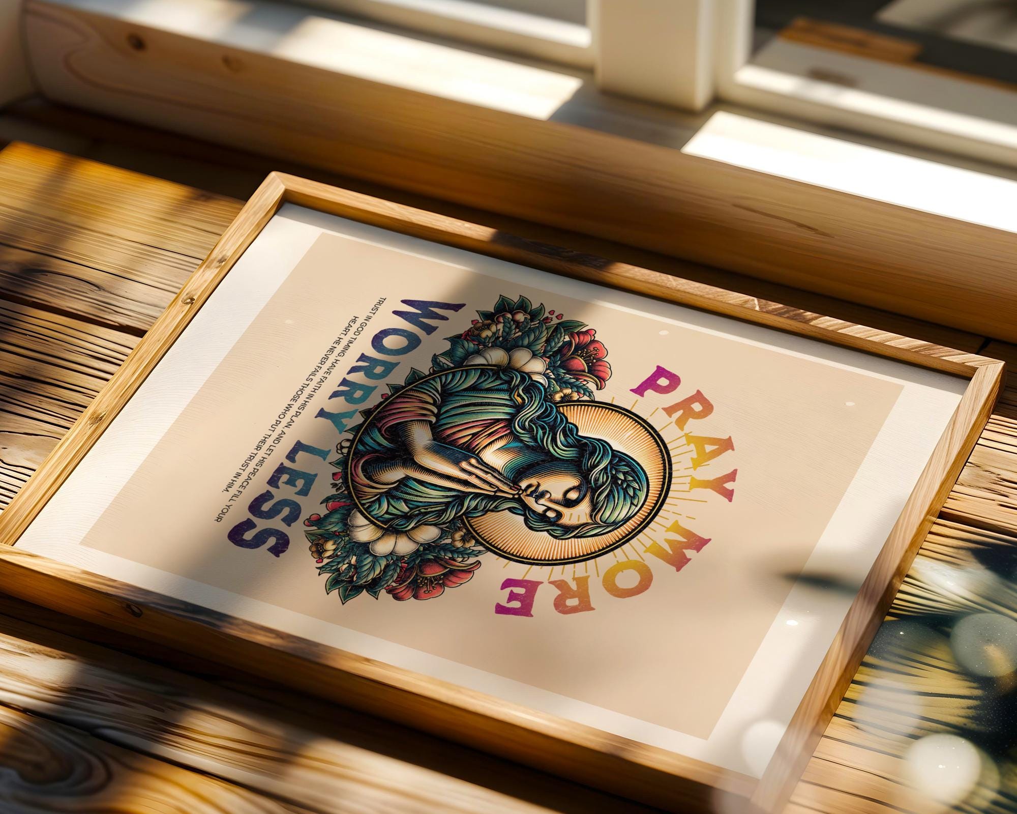 Affiche chrétien religieux, poster spirituel, cadeau prière, art foi - Essences Agape 94855097