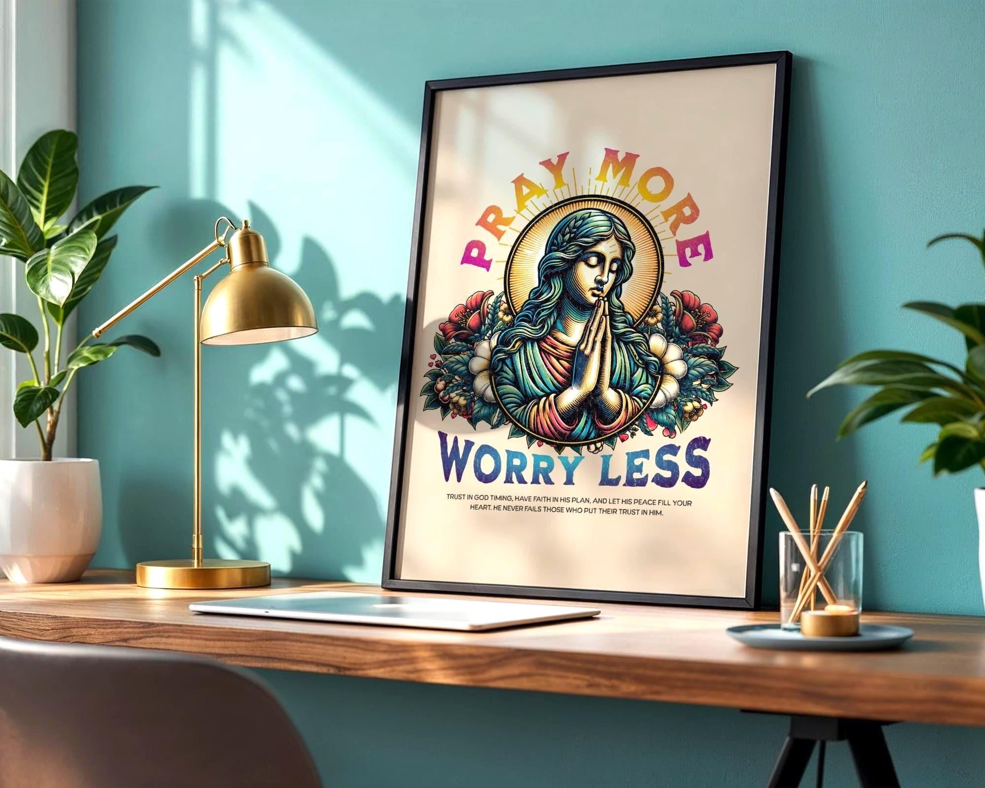 Affiche chrétien religieux, poster spirituel, cadeau prière, art foi - Essences Agape 72994190