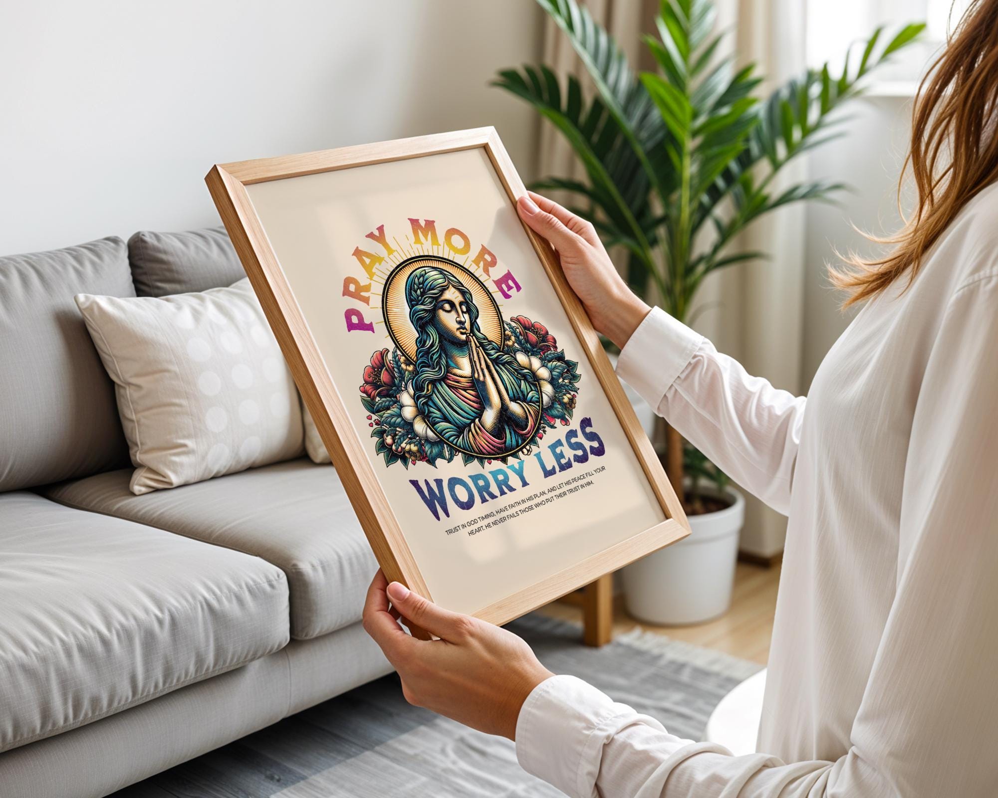 Affiche chrétien religieux, poster spirituel, cadeau prière, art foi - Essences Agape 55447604