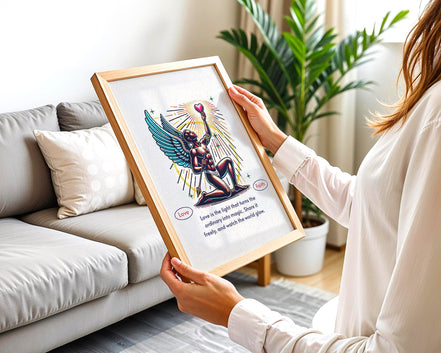 Affiche chrétienne ange, cadeau motivation, art divin, gratitude - Essences Agape 28957463