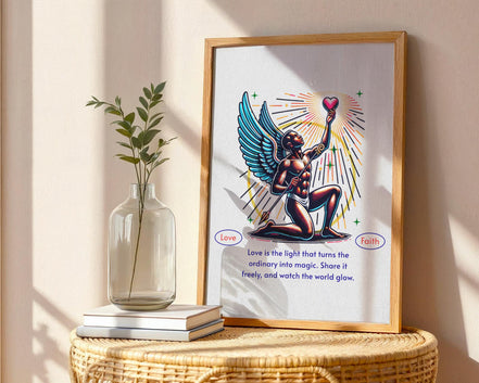 Affiche chrétienne ange, cadeau motivation, art divin, gratitude - Essences Agape 4388513