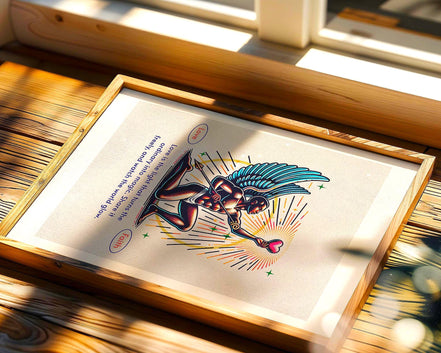 Affiche chrétienne ange, cadeau motivation, art divin, gratitude - Essences Agape 16533625