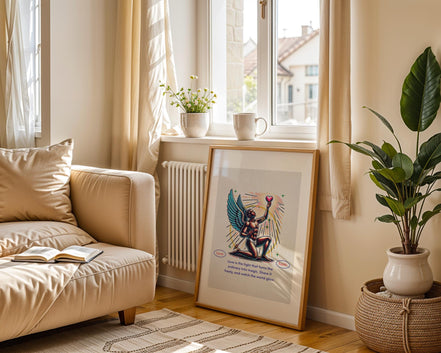 Affiche chrétienne ange, cadeau motivation, art divin, gratitude - Essences Agape 55583648