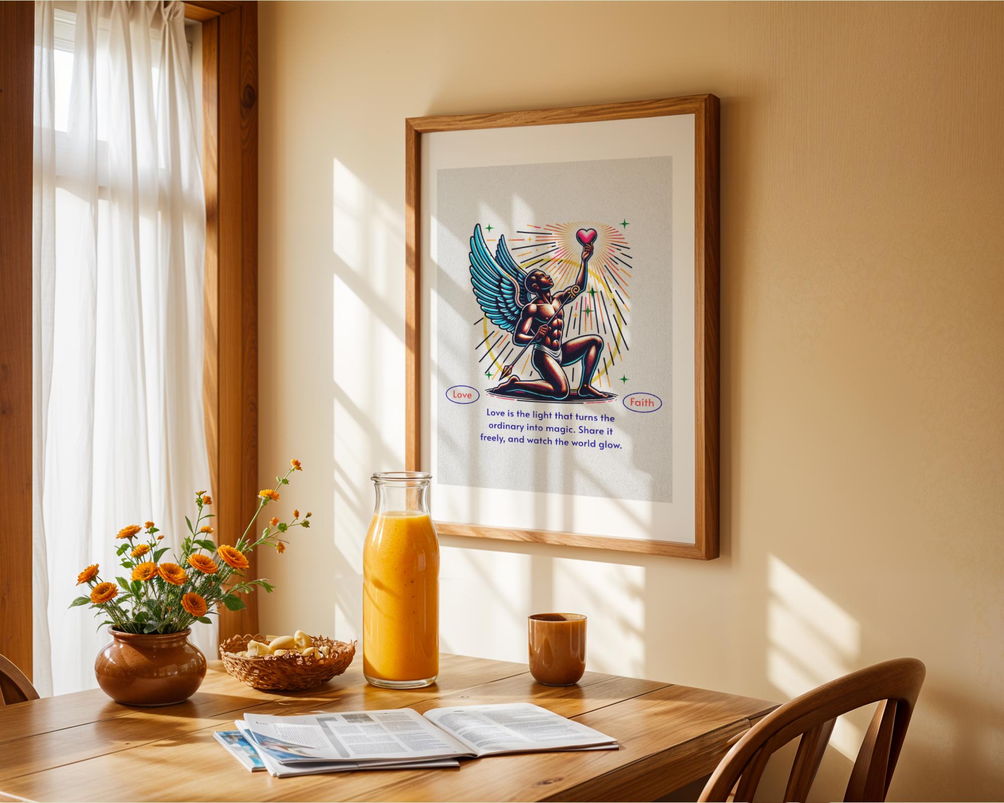 Affiche chrétienne ange, cadeau motivation, art divin, gratitude - Essences Agape 60134327