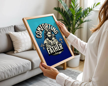 Affiche chrétienne dieu, art religieux, père enfant, poster spirituel - Essences Agape 52200449