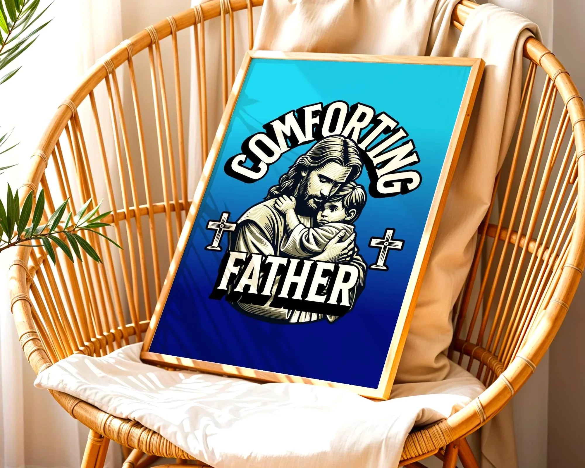 Affiche chrétienne dieu, art religieux, père enfant, poster spirituel - Essences Agape 37915719