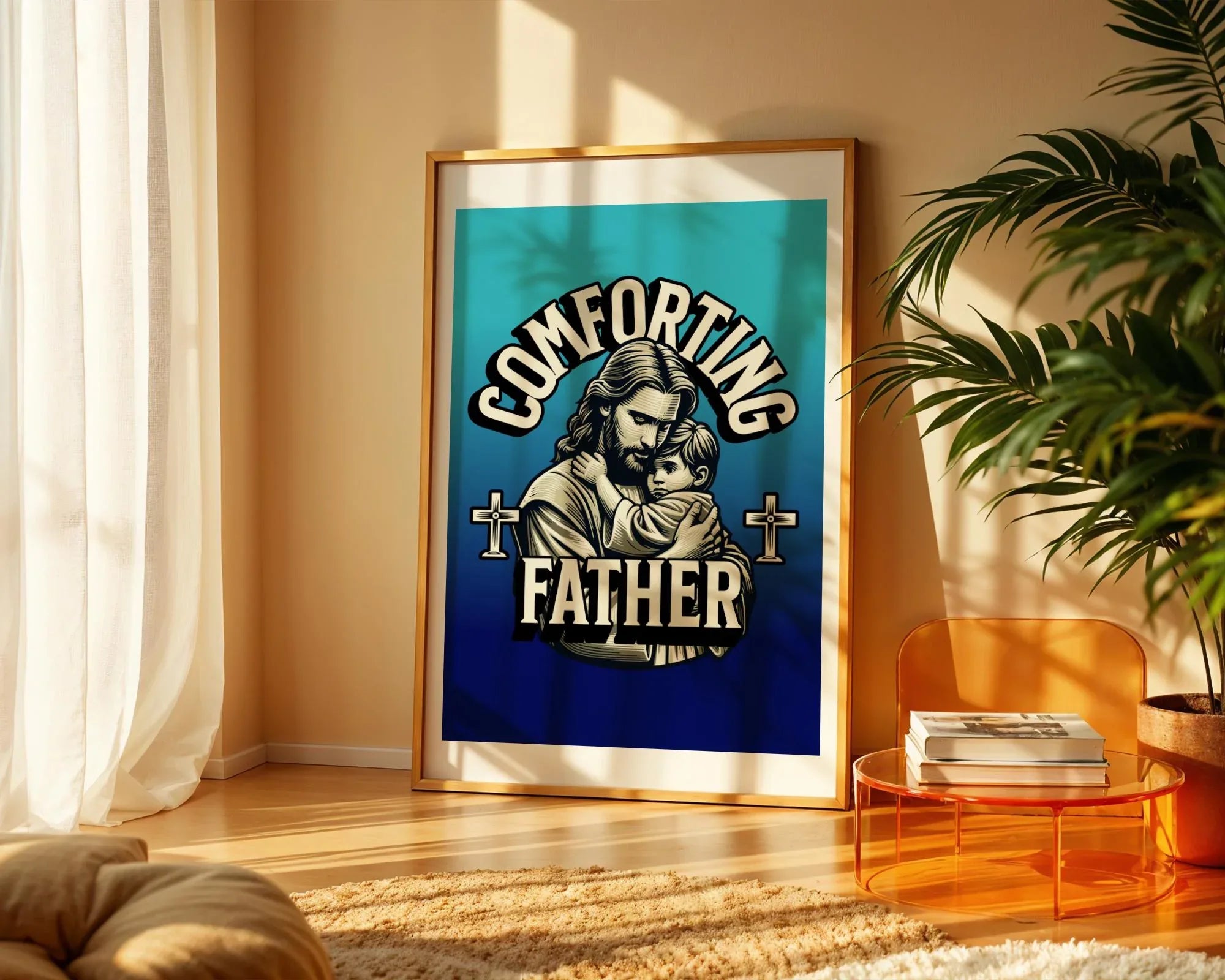 Affiche chrétienne dieu, art religieux, père enfant, poster spirituel - Essences Agape 30758492