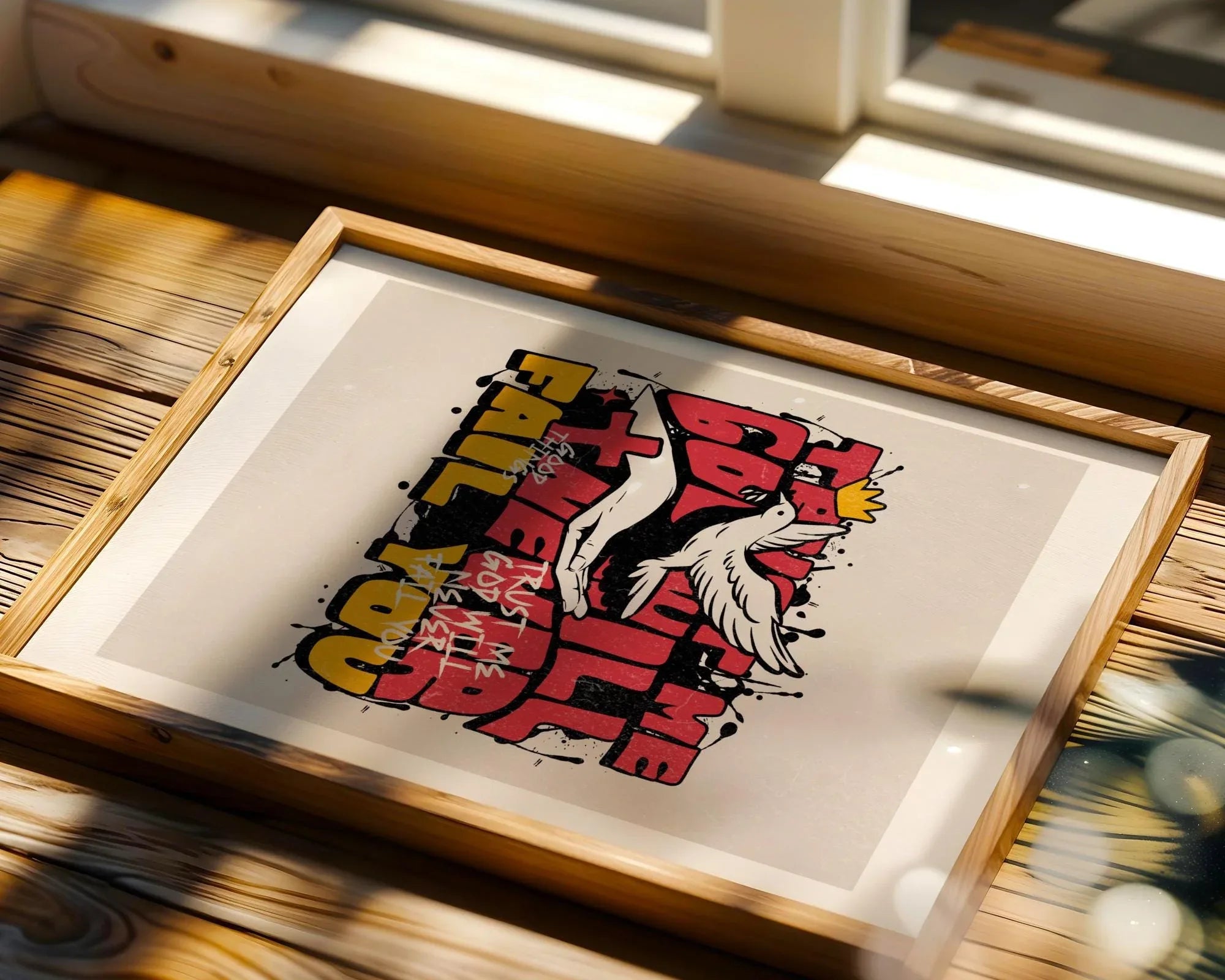 Affiche confiance en soi, art spirituel, affiche foi en Dieu, amour dieu Essences Agape