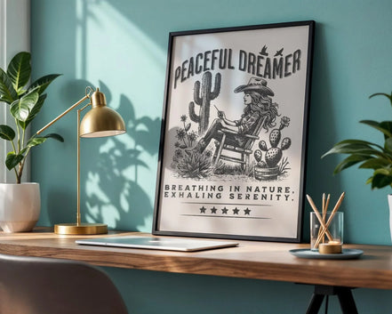 Affiche développement personnel, poster art sérénité, méditation Essences Agape