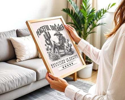 Affiche développement personnel, poster art sérénité, méditation Essences Agape