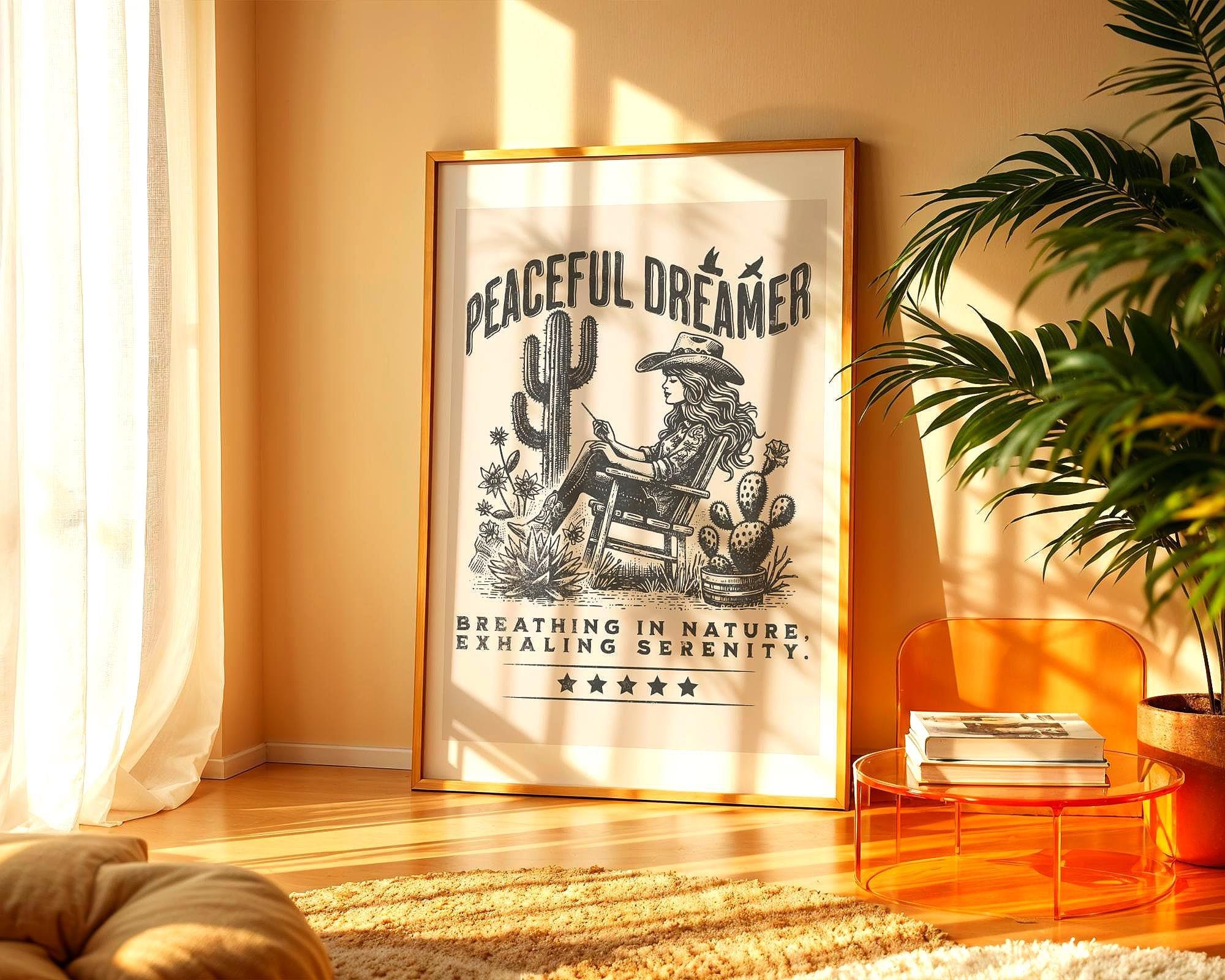 Affiche développement personnel, poster art sérénité, méditation Essences Agape