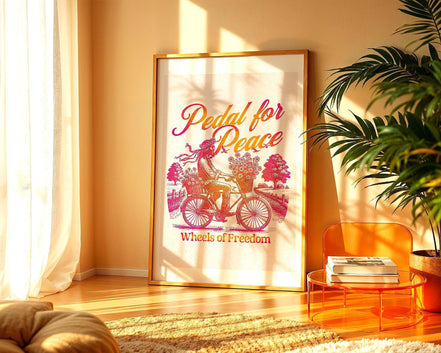 Affiche hippie années 80, tableau paix intérieure, poster inspirant Essences Agape